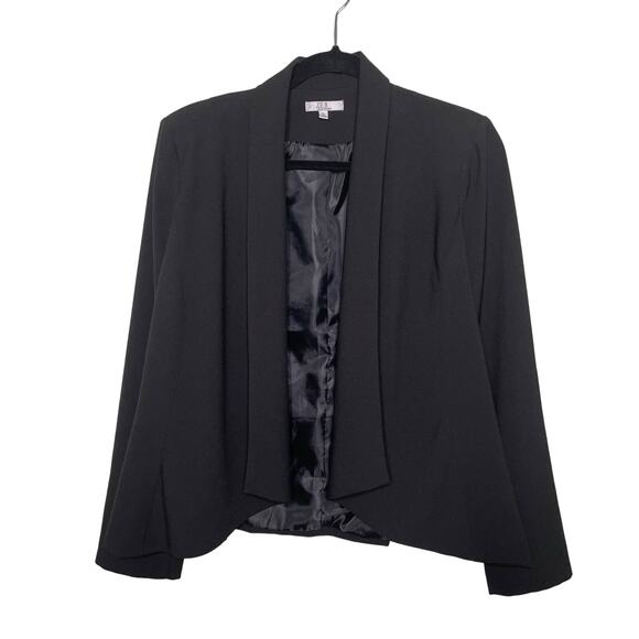 Joe Benbasset Drape Blazer Jacket Open Front Long Sleeve Career Lined Black L - Picture 1 of 11